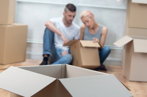 Fragile household items securely packed for relocation