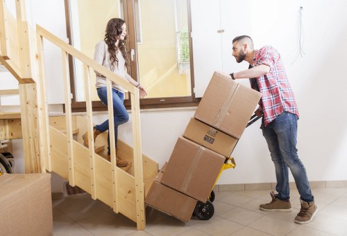 Family using mobile self storage during a home move in Stmargarets